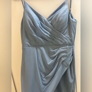 Azazie Adley Maxi Dress in Dusty Blue